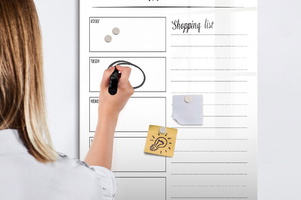 Magnetic dry erase board Meal planner for every week