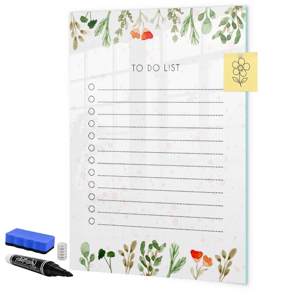 Dry erase board magnetic To-do list with space for photos