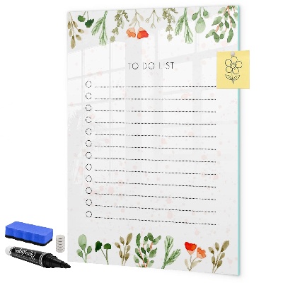 Dry erase board magnetic To-do list with space for photos