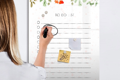 Dry erase board magnetic To-do list with space for photos