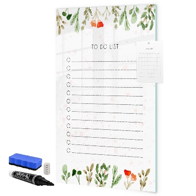 Dry erase board magnetic To-do list with space for photos