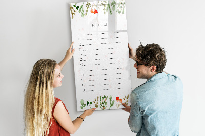 Dry erase board magnetic To-do list with space for photos
