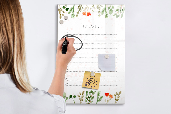 Dry erase board magnetic To-do list with space for photos