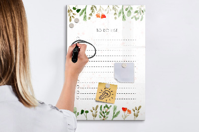 Dry erase board magnetic To-do list with space for photos