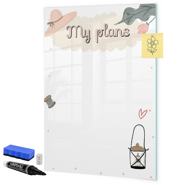 Dry erase board magnetic Planning with joy and creativity