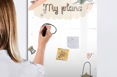 Dry erase board magnetic Planning with joy and creativity
