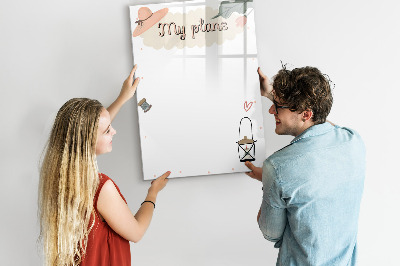 Dry erase board magnetic Planning with joy and creativity