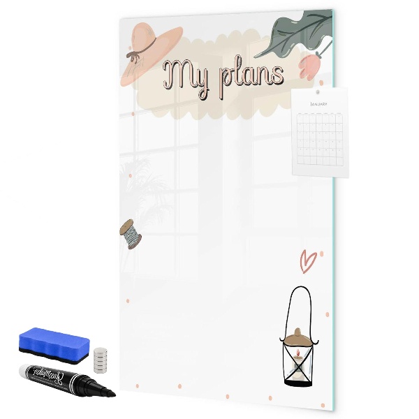 Dry erase board magnetic Planning with joy and creativity