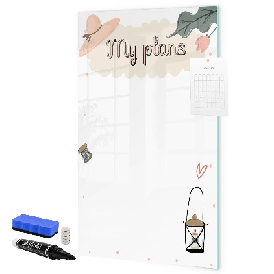 Dry erase board magnetic Planning with joy and creativity