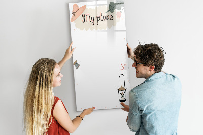 Dry erase board magnetic Planning with joy and creativity