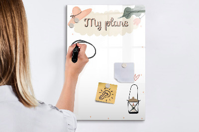 Dry erase board magnetic Planning with joy and creativity