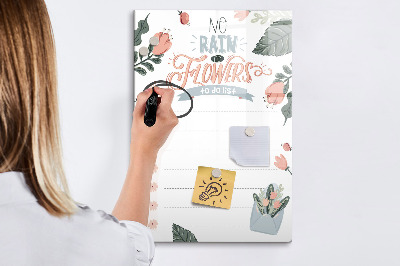 Magnetic dry erase board Flowers and memories in one place