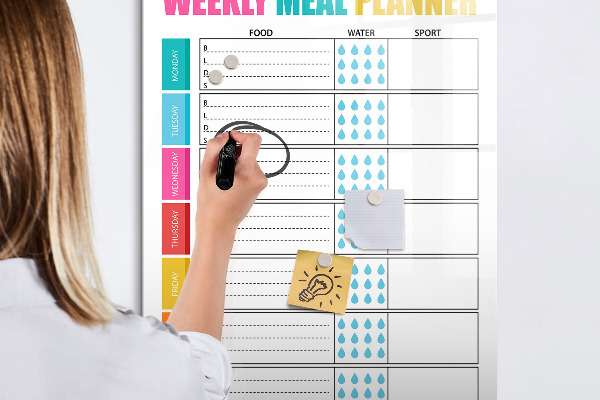 Magnetic dry erase board Meal planner for every week