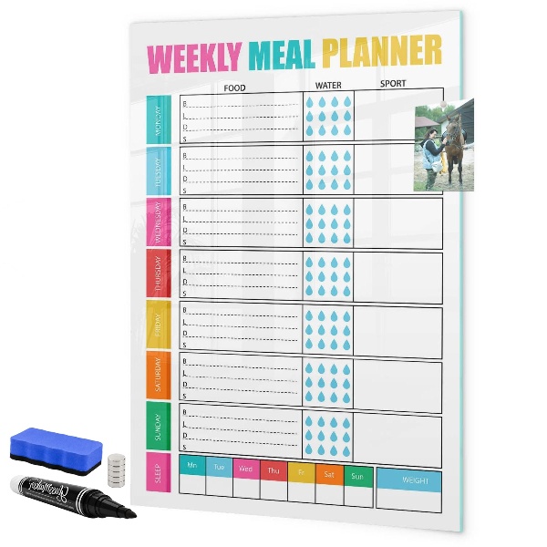 Magnetic dry erase board Meal planner for every week