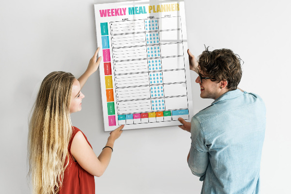 Magnetic dry erase board Meal planner for every week