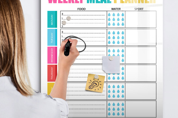 Magnetic dry erase board Meal planner for every week