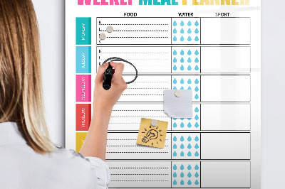 Magnetic dry erase board Meal planner for every week