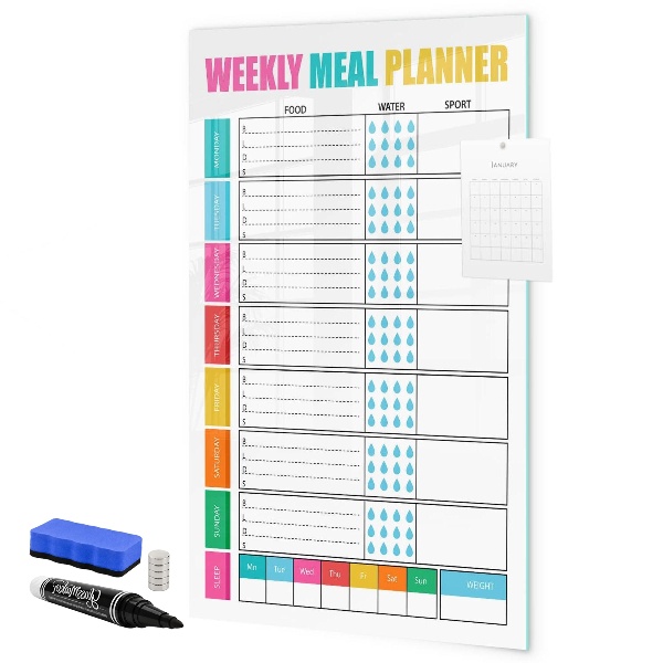 Magnetic dry erase board Meal planner for every week