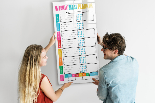 Magnetic dry erase board Meal planner for every week