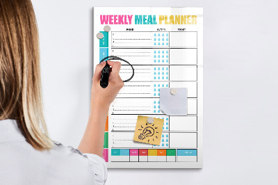 Magnetic dry erase board Meal planner for every week
