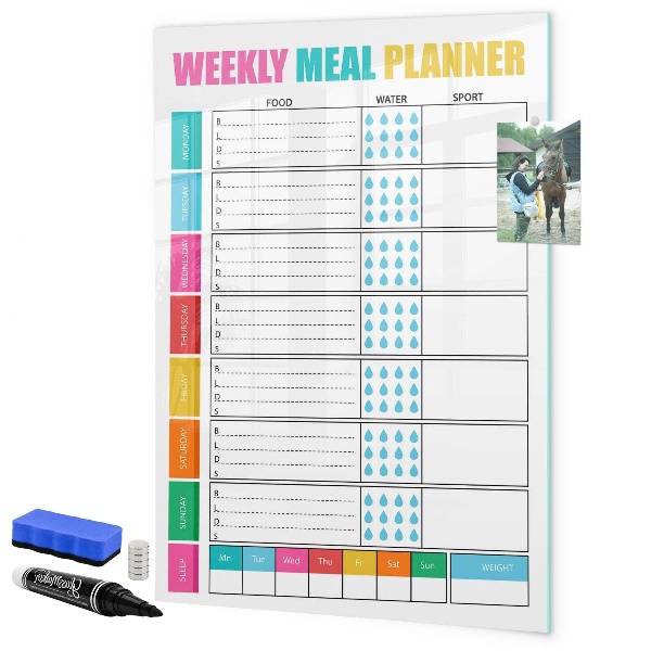 Magnetic dry erase board Meal planner for every week