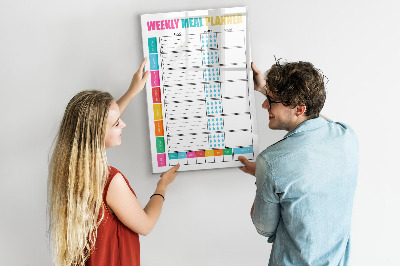 Magnetic dry erase board Meal planner for every week