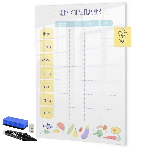 Magnetic dry erase board Meal planner for the whole week