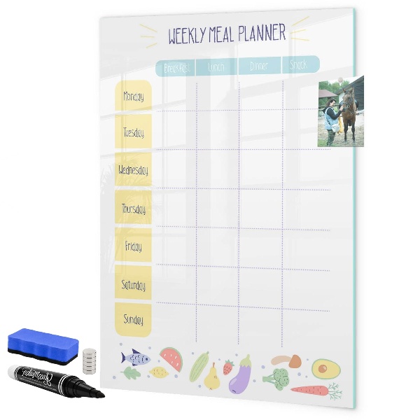 Magnetic dry erase board Meal planner for the whole week
