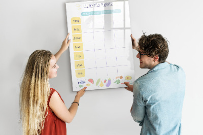 Magnetic dry erase board Meal planner for the whole week