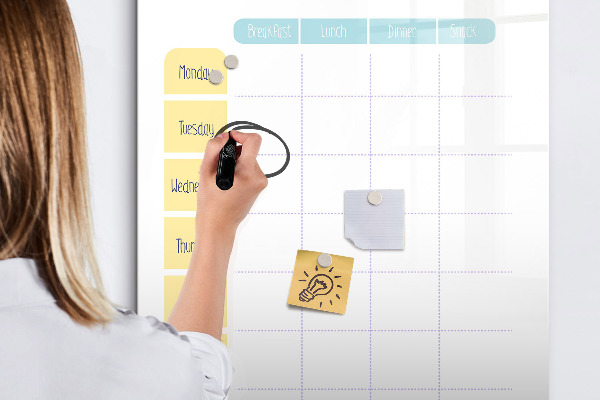 Magnetic dry erase board Meal planner for the whole week