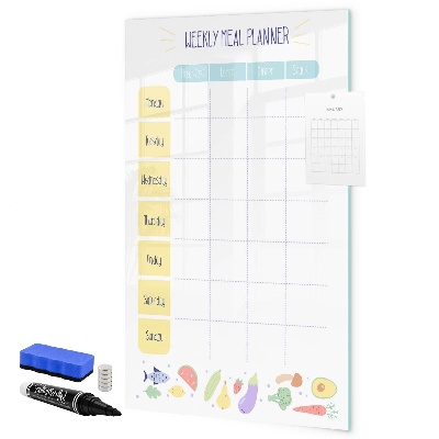 Magnetic dry erase board Meal planner for the whole week