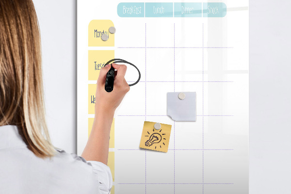 Magnetic dry erase board Meal planner for the whole week