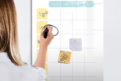 Magnetic dry erase board Meal planner for the whole week