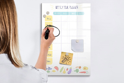 Magnetic dry erase board Meal planner for the whole week
