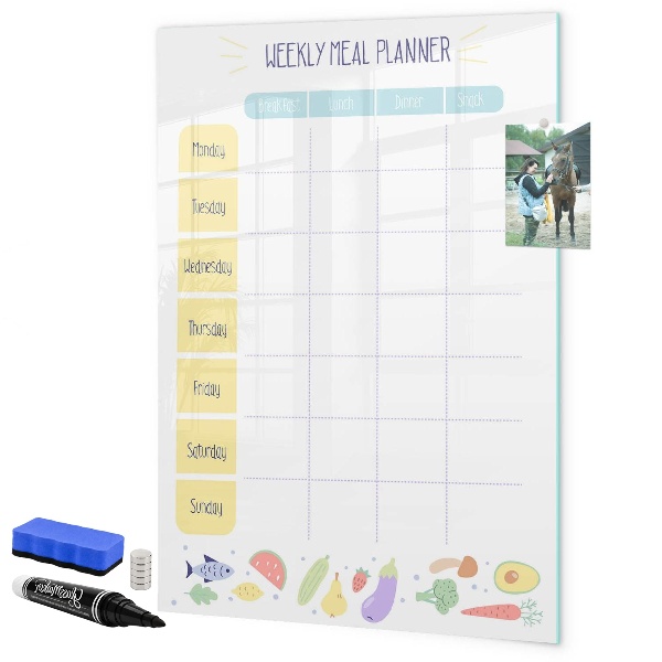 Magnetic dry erase board Meal planner for the whole week
