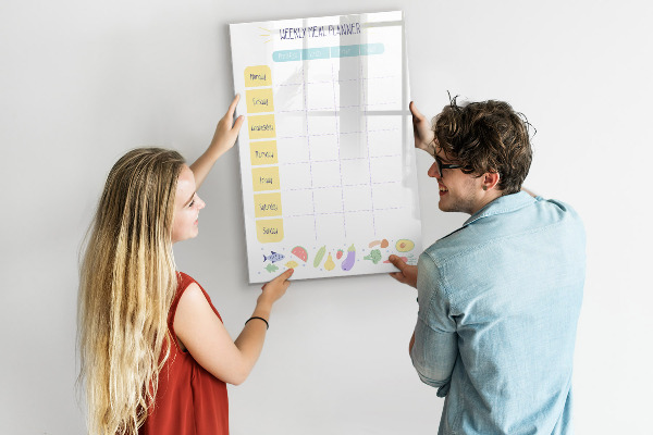 Magnetic dry erase board Meal planner for the whole week