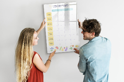 Magnetic dry erase board Meal planner for the whole week