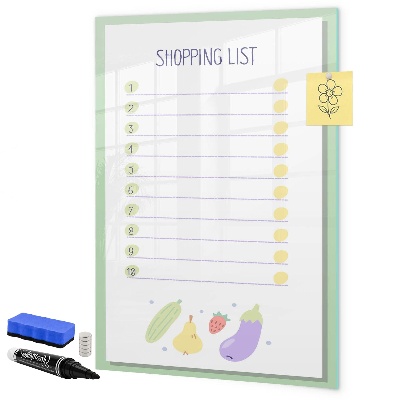 Dry erase board magnetic Shopping list with space for photos