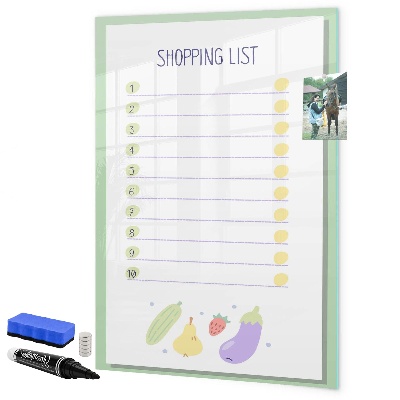 Dry erase board magnetic Shopping list with space for photos