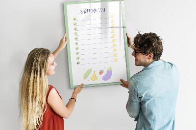 Dry erase board magnetic Shopping list with space for photos