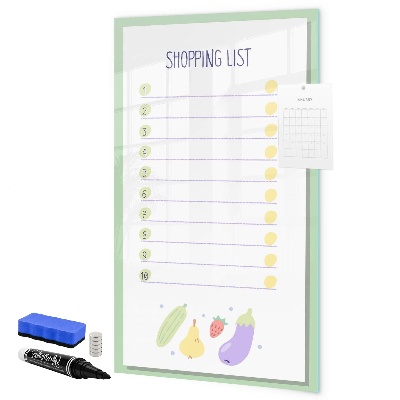 Dry erase board magnetic Shopping list with space for photos
