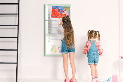 Dry erase board magnetic Shopping list with space for photos
