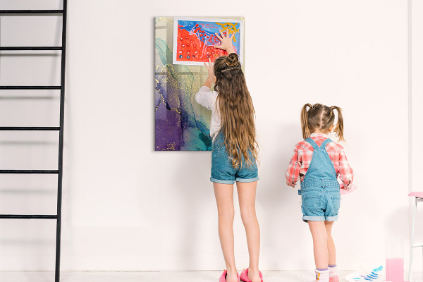 Magnetic dry erase board Colorful memories on a cork board