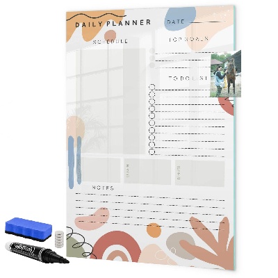 Dry erase board magnetic Daily planner with space for photos