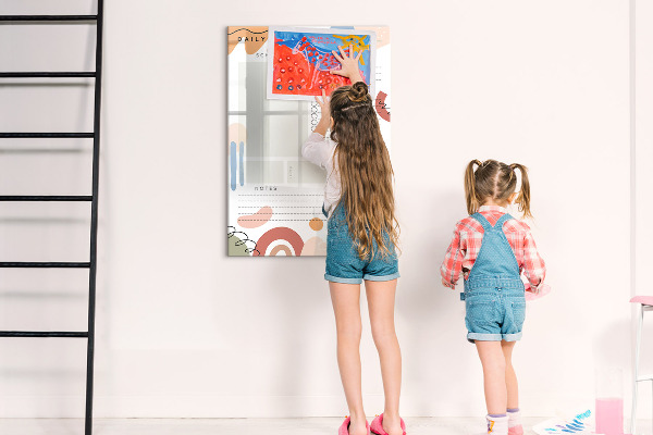 Dry erase board magnetic Daily planner with space for photos