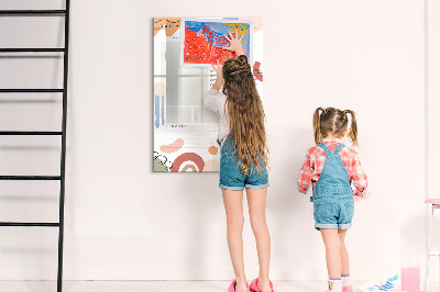 Dry erase board magnetic Daily planner with space for photos