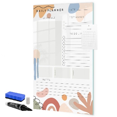 Dry erase board magnetic Daily planner with space for photos
