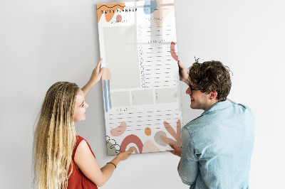 Dry erase board magnetic Daily planner with space for photos