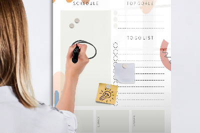Dry erase board magnetic Daily planner with space for photos