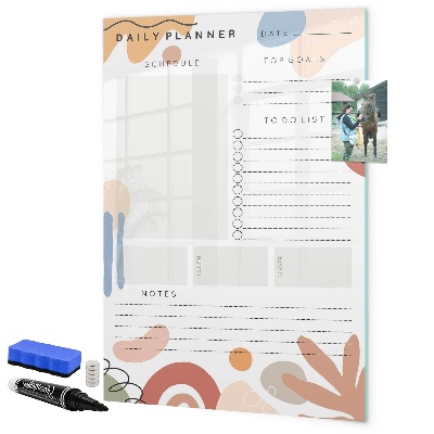 Dry erase board magnetic Daily planner with space for photos